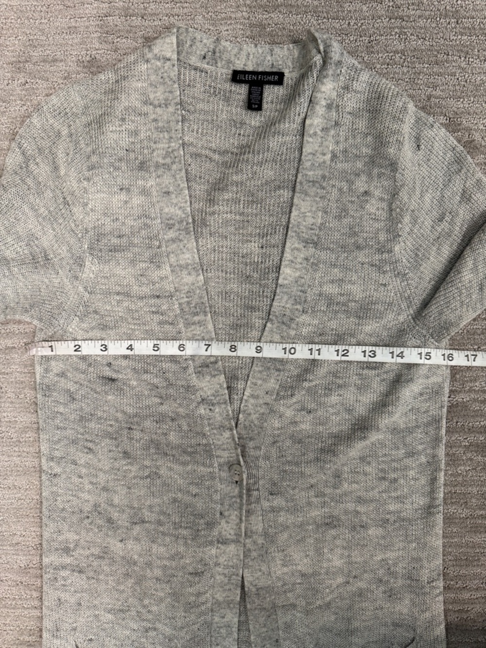 Eileen Fisher Organic Linen Ribbed Duster Cardigan Size Small - Picture 6 of 7